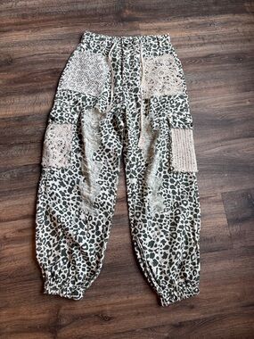 POL Leopard-Style Cargo Joggers